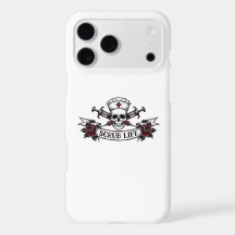 Funda para Iphone de Enfermera Cráneo con Tatuaje 