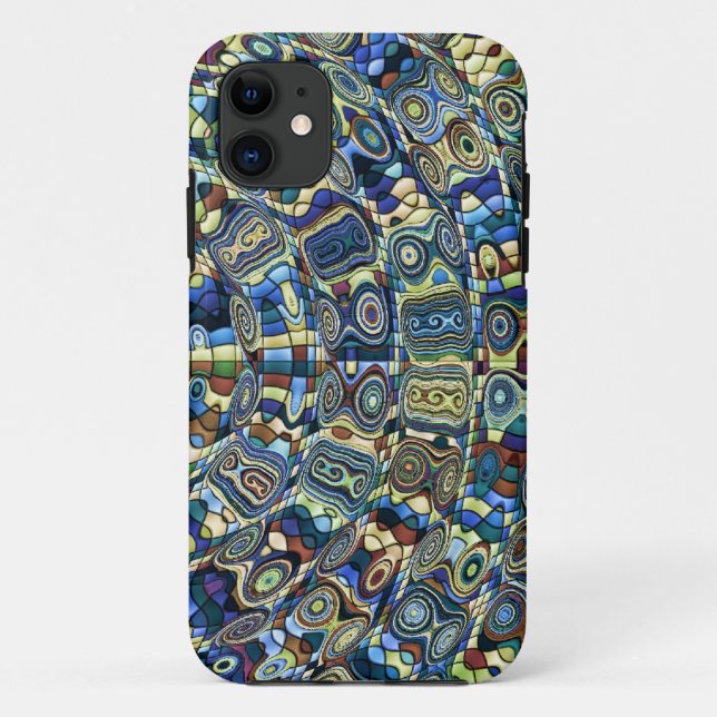 Funda para iPhone de Estanque Abstracto Azul II (Reverso)