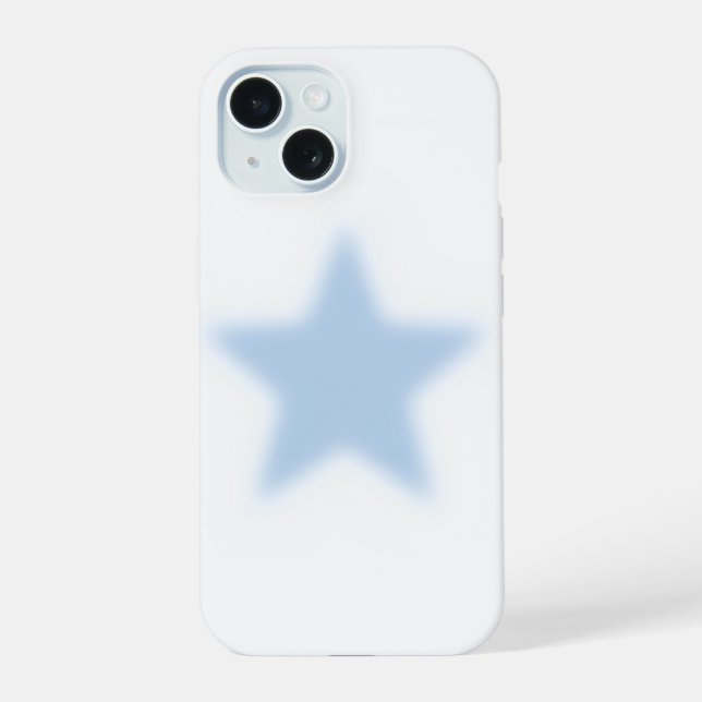 Funda para iPhone de estrella azul adorable (Reverso )