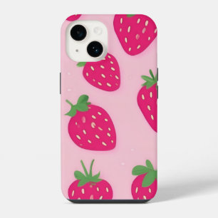Funda para iPhone de fresa rosa 14