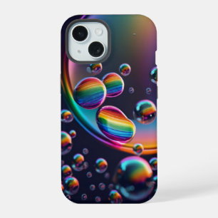 Funda para iPhone de gotas de arcoíris