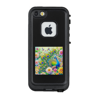 FUNDA FRÄ’ DE LifeProof  PARA iPhone SE/5/5s お花畑で佇む孔雀