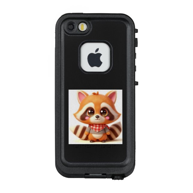 FUNDA PARA iPhone DE LifeProof 赤と白のチェックのスカーフがトレードマークだよ💛アライグマのポポ (Reverso)