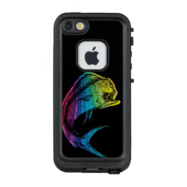 Funda Para iPhone De LifeProof Arco iris Mahi Mahi en negro (Reverso)