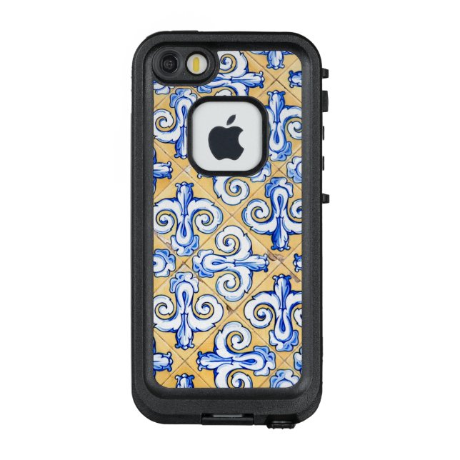 Funda Para iPhone De LifeProof Azulejo azul, amarillo y blanco (Reverso)