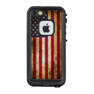 Funda FRÄ’ De LifeProof Para iPhone SE/5/5s Bandera americana apenada vintage