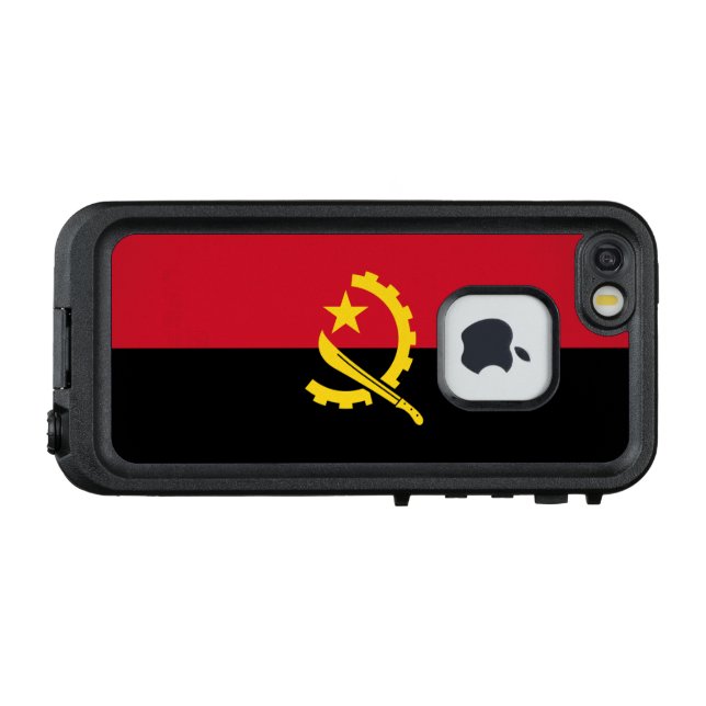Funda Para iPhone De LifeProof Bandera patriótica angoleña (Reverso horizontal)