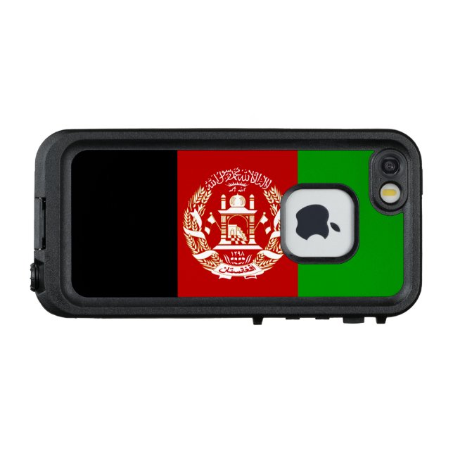 Funda Para iPhone De LifeProof Bandera patriótica de Afganistán (Reverso horizontal)