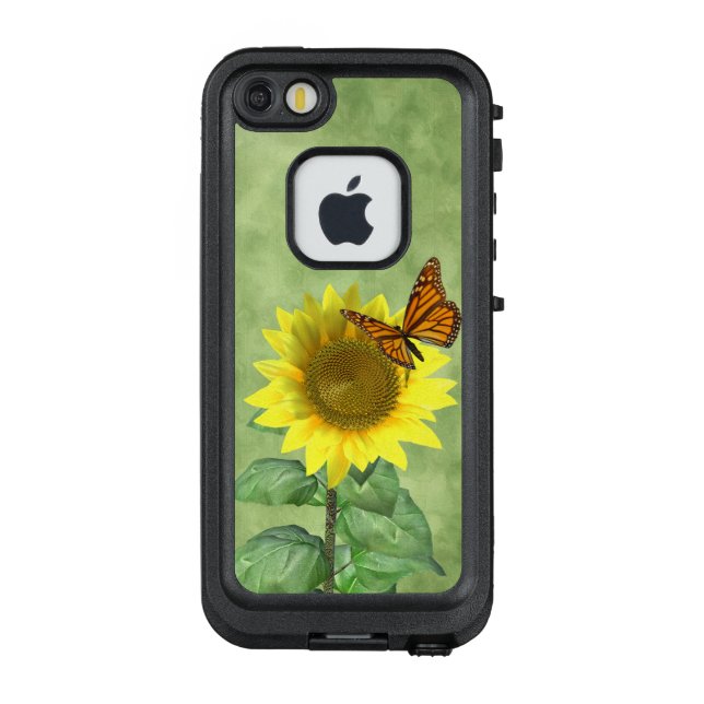 Funda Para iPhone De LifeProof Bonito Girasol y mariposa (Reverso)