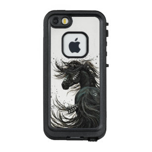 Funda FRÄ’ De LifeProof Para iPhone SE/5/5s Cubierta frisia negra majestuosa del caballo por