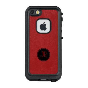 Funda FRÄ’ De LifeProof Para iPhone SE/5/5s Impresión de textura de cuero rojo vintage simple