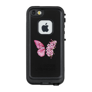 Funda FRÄ’ De LifeProof Para iPhone SE/5/5s Mariposa de flores con Sakura rosa