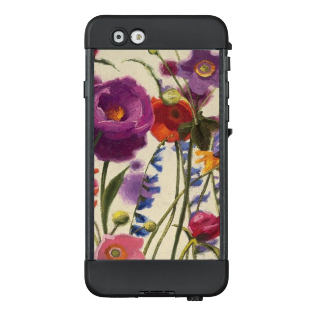 Funda Para iPhone De LifeProof Melodía púrpura y anaranjada de la amapola (Reverso)