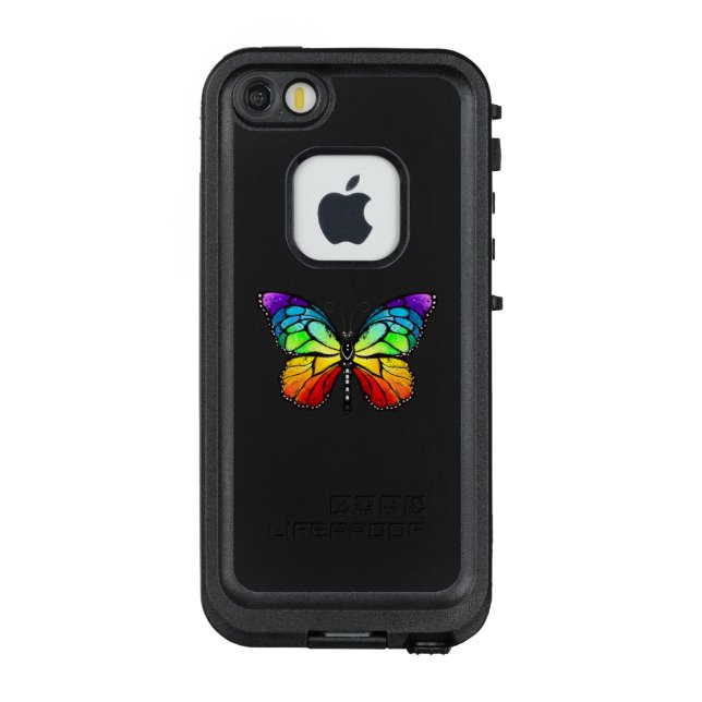Funda Para iPhone De LifeProof Monarca de mariposa arcoiris (Reverso)