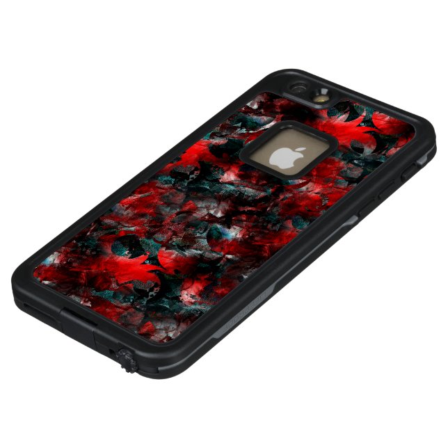 Funda Para iPhone De LifeProof Noche con hojas rojas ostentosamente estropeadas c (Parte superior)