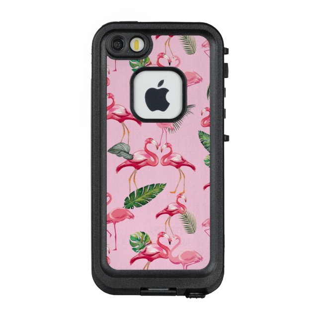 Funda Para iPhone De LifeProof Patrón de amor de flamencos 5 (Reverso)