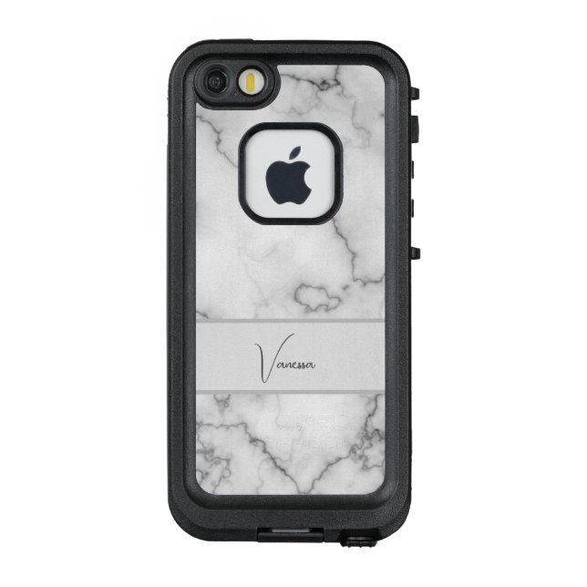 Funda Para iPhone De LifeProof Personalización del patrón de mármol (Reverso)