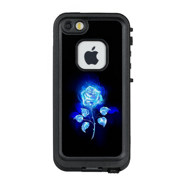 Funda Para iPhone De LifeProof Rosa azul en llamas (Reverso)
