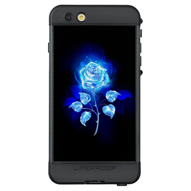 Funda Para iPhone De LifeProof Rosa azul en llamas (Reverso)