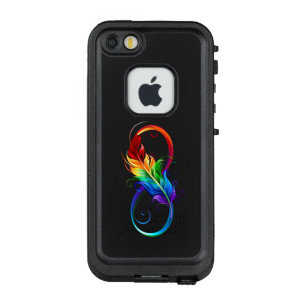 Funda FRÄ’ De LifeProof Para iPhone SE/5/5s Símbolo infinito con plumas arcoiris