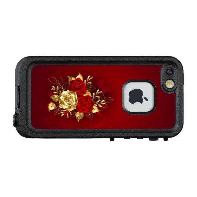 Funda Para iPhone De LifeProof Tres Rosas Joyas (Reverso horizontal)