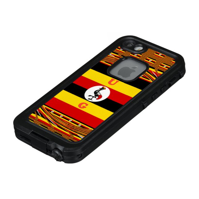 Funda Para iPhone De LifeProof Vibrante arte inspirado en la bandera de Uganda (Parte superior)
