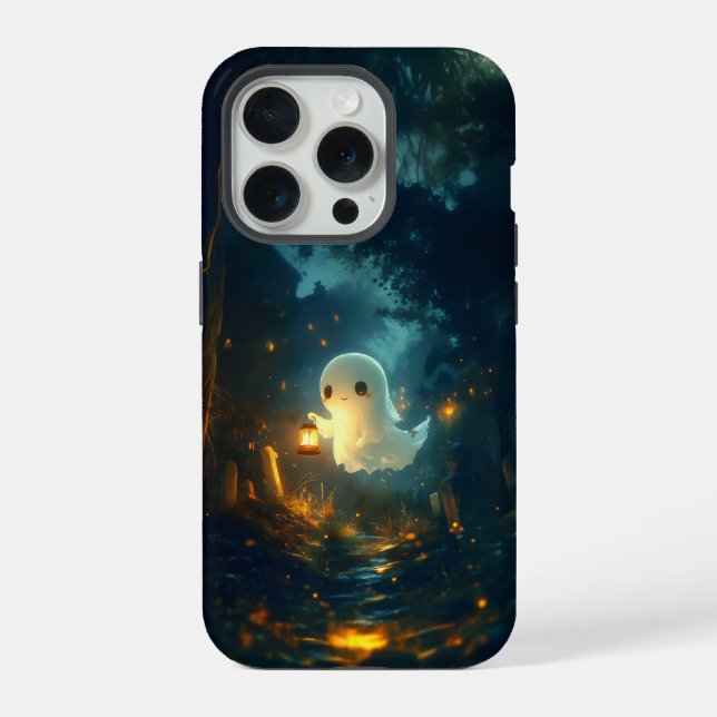 Funda para iPhone de Linterna de Fantasma Adorable (Reverso )