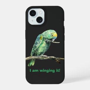Funda para iPhone de loro verde