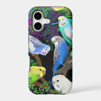 Funda para iPhone de Loros Budgie en Helechos