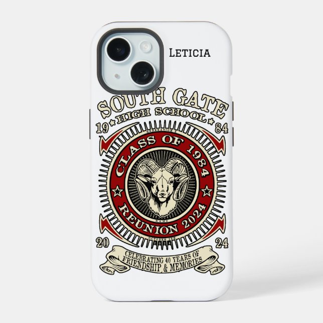 Funda para iPhone de los Rams de South Gate High S (Reverso )