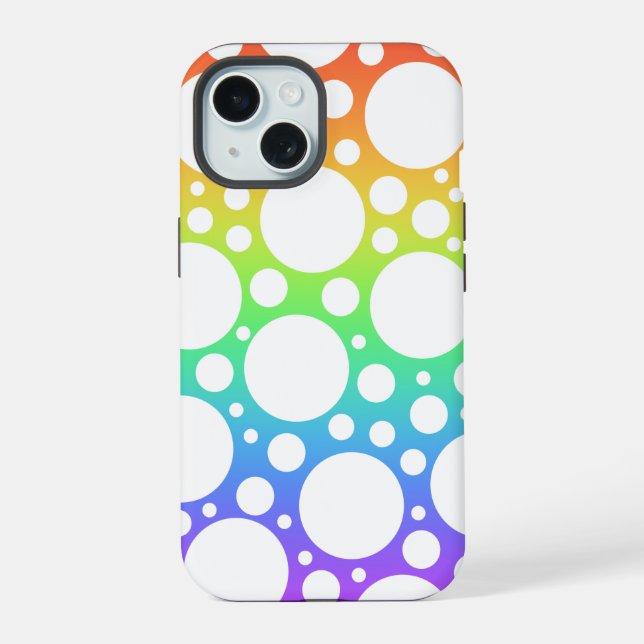 Funda para iPhone de lunares de arcoíris (Reverso )