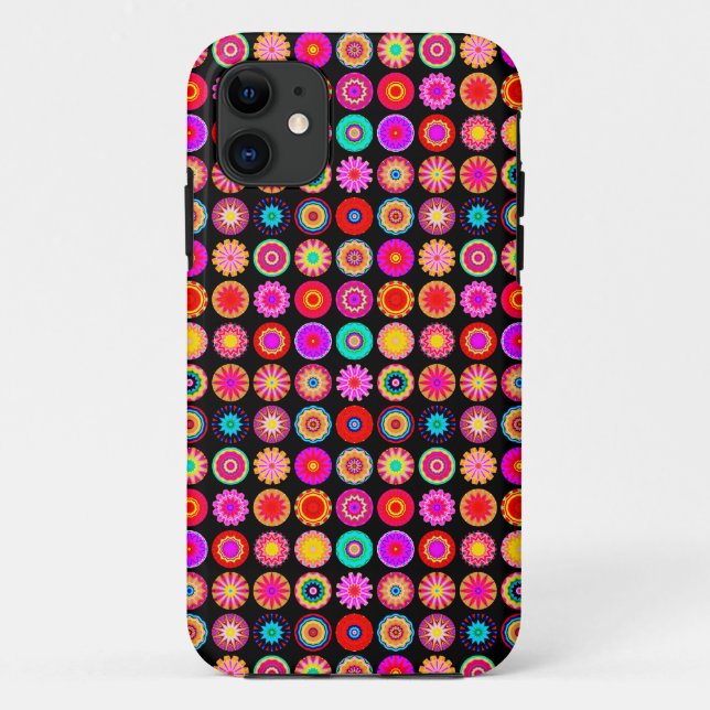 Funda para iPhone de Mandalas Fractales Coloridas (Reverso)