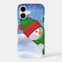 Funda para iPhone de muñeco de nieve divertido