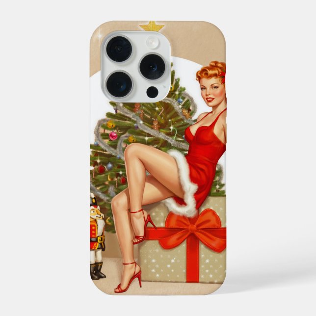 Funda para iPhone de Navidad Sweet Retro Pinup Nut (Reverso )