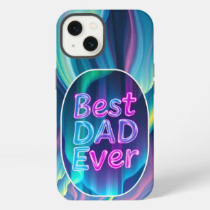 Funda para iPhone de neón brillante 'Mejor Papá de