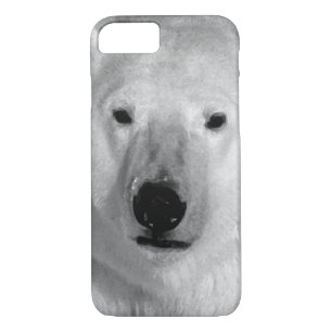 Funda para iPhone de osito polar blanco y negro 7