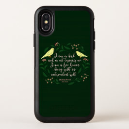 Funda Symmetry Para iPhone XS De OtterBox Cita de Carbón Floral Verde Charlotte Bronte Jane 