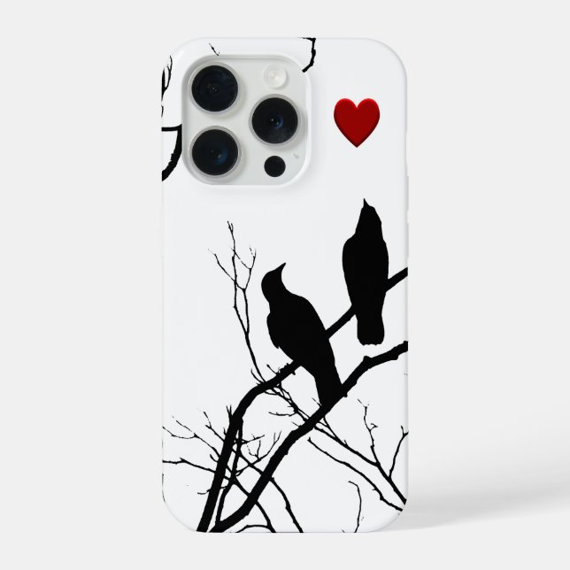 Funda para iPhone de pájaros del amor (Reverso )