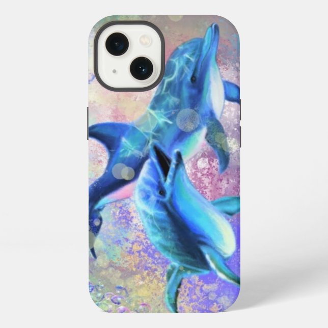 Funda para iPhone de pareja de delfines (Reverso )