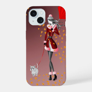 Funda para iPhone de Perro que Camina y Hojas de O