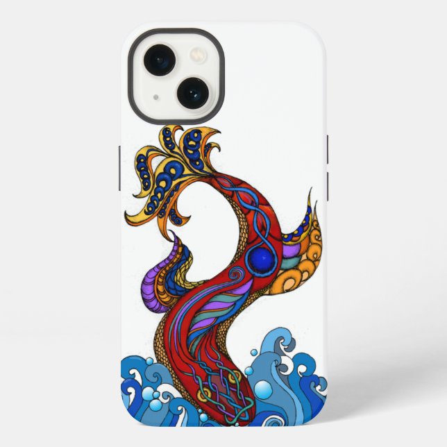 Funda para iPhone de pez dragón buzo (Reverso )