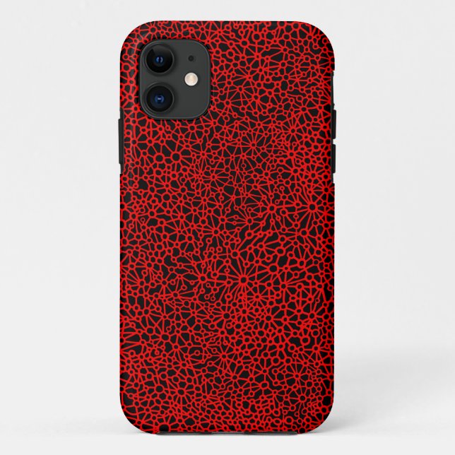 Funda para iPhone de Red de Compleja - Rojo y Negr (Reverso)