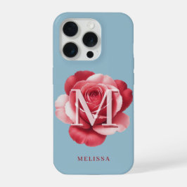 Funda para iPhone de rosa inicial personalizada | 
