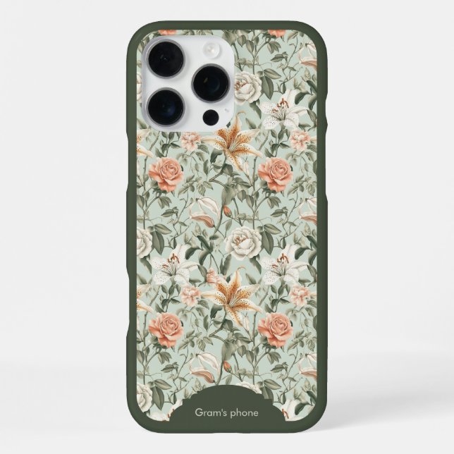Funda Para iPhone De rosas naranjas y lirios de tigre, (Reverso )