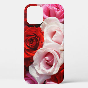 Funda para iPhone de rosas rojas y rosas 12
