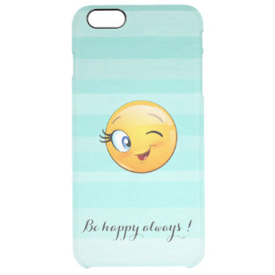 Funda Transparente Para iPhone 6 Plus Adorable Emoji Winking Face-Be feliz siempre