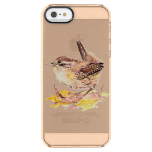 Funda Transparente Para iPhone SE/5/5s Arte lindo de la naturaleza del pájaro del Wren de