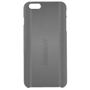 Funda Transparente Para iPhone 6 Plus Aspecto de aluminio cepillado metálico negro