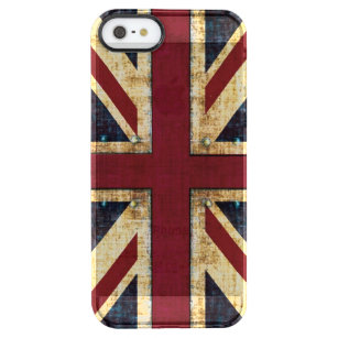 Funda Transparente Para iPhone SE/5/5s Bandera británica de Grunge Union Jack