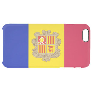 Funda Transparente Para iPhone 6 Plus Bandera de Andorra Patriótica